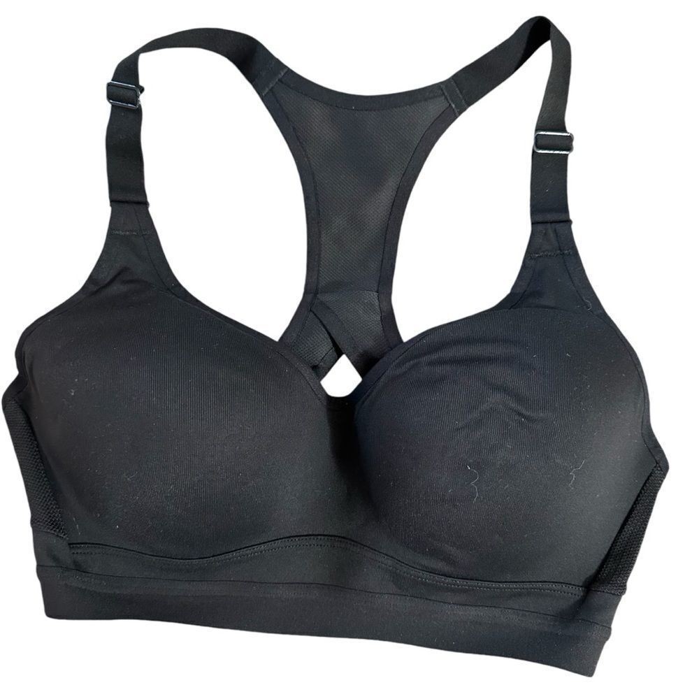 Victoria Sport 32D Black Sports Bra Padded Structured Adjustable‎ Straps